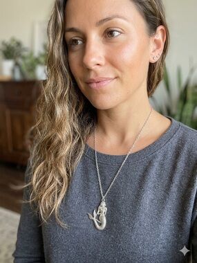 Silver-toned Mermaid Pendant Necklace